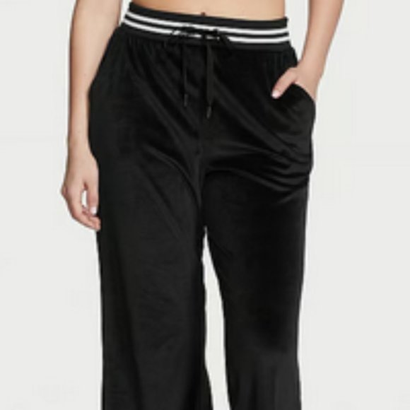 VICTORIA'S SECRET Black/White Velour Velvet Ribbed Bomber Jacket SZ XL**NEW! - Picture 4 of 7